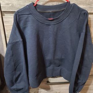 Lululemon Perfectly Oversized Crop Crew true navy